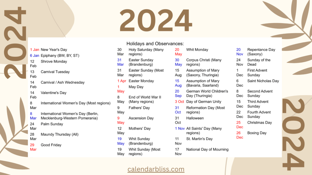 Printable Kalender 2024