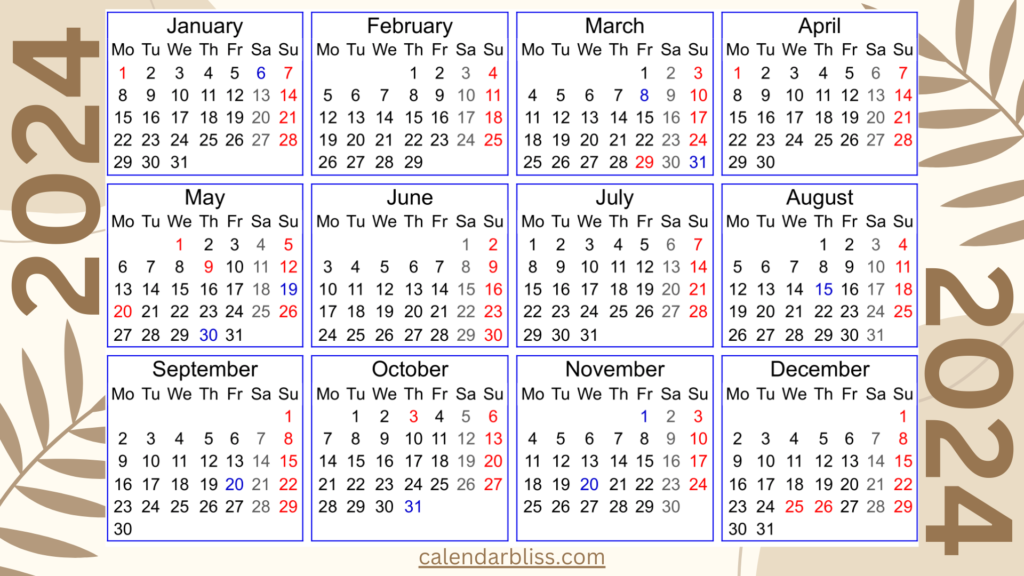 Printable Kalender 2024